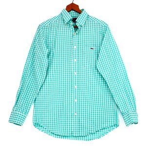 Vineyard Vines Mens Slim Fit Tucker Shirt S Green Gingham Preppy Old Money